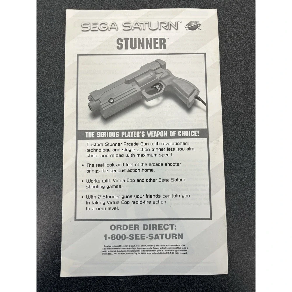 Virtua Cop Sega Saturn Instruction Manual Booklet ONLY 81015